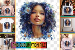 Chic African American Woman Floral Sublimation Product Image 1
