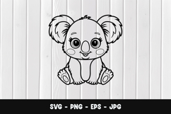 Cute kawaii koala svg design Product Image 1