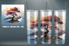 Rainbow Trees Tumbler | Sublimation 20 oz Skinny Tumbler Product Image 2
