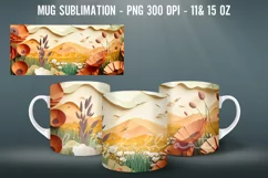 3D Summer Mug Sublimation PNG Mug Wrap Product Image 2