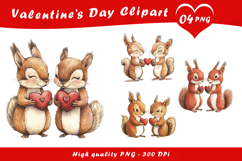 Valentine Day Cute Chipmunk Clipart PNG Product Image 1