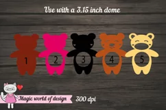 Cute Bear candy dome holder svg, Paper cut , file for cricut Product Image 3