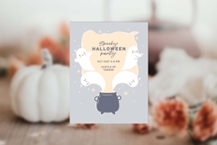 Cute Halloween Postcards. Vector Funny ghosts. Fall Template Product Image 2