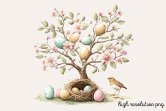 Easter Egg Tree Clipart Bundle PNG Product Image 12