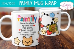 Family Photo Mug template, Cat Mom mug wrap PNG sublimation Product Image 2