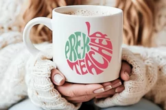 Pre-K Teacher Cut File | Teacher Apple Word Art Product Image 1