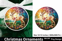 Christmas stained glass deer ornament sublimation PNG Product Image 1