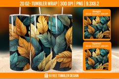 Leaf Tumbler Wrap Designs, Sublimation Wrap Product Image 1