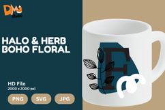 Halo &amp; Herb Boho Floral Monogram Product Image 1
