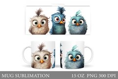 Funny Birds Mug Design. Cute Birds Mug Sublimation Product Image 1