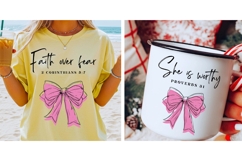 Coquette Christian Bible Quote PNG Bundle | Faith Over Fear Product Image 2