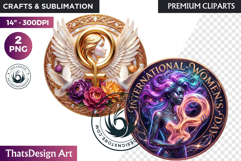 International Women's Day Round Cliparts &amp; Backgrounds PNG Product Image 1