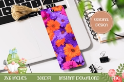 Colorful Flowers Bookmark Print, Nature Bookmark Design Product Image 1