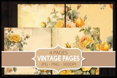 4 Vintage Roses Flower Digital Papers I Junk Journal Page Product Image 1