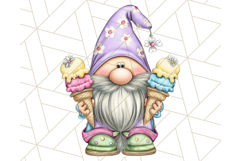 Ice Cream Gnome Clipart PNG Summer Dessert Art, Summer Gnome Product Image 4