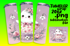 Vibrant Tumbler Design Download , Cute Ghost Product Image 1