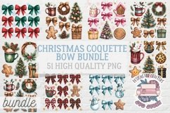 Christmas Coquette Bow Bundle Sublimation 51 PNG T-shirt Product Image 1