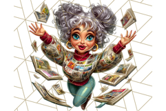 Wild Grandma Clipart PNGs, Funny Quirky Old Ladies Product Image 4