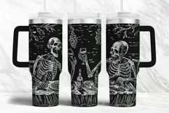 Tumbler laser svg| 40oz Tumbler Halloween Skeleton party Product Image 1
