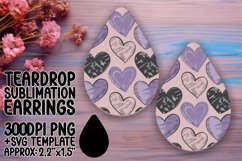 Chic Teardrop Design PNG for Earrings Projects , Heart Product Image 1