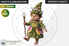 Spring Blossom Gnomes Cliparts Fantasy graphics scrapbooking Product Image 1