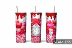 Valentines Day Gnomes Tumbler Sublimation | 20 oz | Skinny Product Image 3