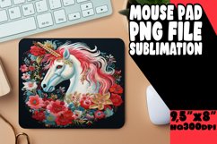 Fantasy Floral Desk Pad with Unicorn Product Image 1