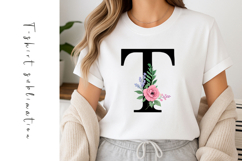 Alphabet, Letters, Monogram, Purple and Pink Flowers Product Image 1