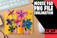 Vibrant Flower Patterns Mouse Pad PNG Product Image 1