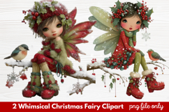 2 Whimsical Christmas Fairy Clipart | Cute Holiday Fairy PNG Product Image 1