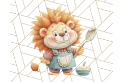 Cozy Safari Baking Animals PNG, Cute Jungle Kitchen Art Product Image 4