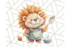Cozy Safari Baking Animals PNG, Cute Jungle Kitchen Art Product Image 4