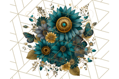 Sunflower and Butterfly PNG Clipart, Bright Jewel Tones Png Product Image 4