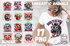 Sarcastic Animal Quote Bundle Sublimation Design of 17 PNG Product Image 1