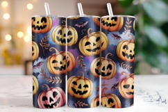 Halloween Pumpkin Tumbler Wrap | Sublimation | Tumblers Product Image 1