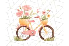 Pastel Watercolor Spring Clipart, Cheerful Floral Png Design Product Image 4