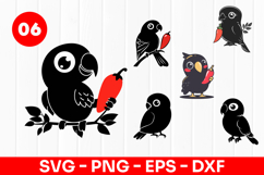 Cute Parrot Cartoon Tropical Bird SVG PNG Product Image 1