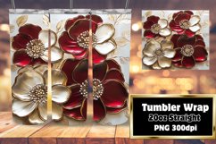 BEAUTIFUL 20oz Tumbler Wrap PNG , 3D Flower Product Image 1