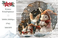 Christmas Rabbits Wind Spinner, Cozy Winter Rabbits Spinner Product Image 1