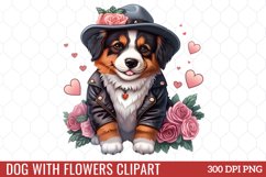 Dog With Flowers Clipart Product Image 1