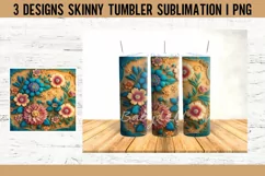 Flowers 3D Tumbler Sublimation Designs PNG Product Image 4