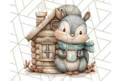 Cozy Cabin Critters Clipart PNG, Fall Animal Png Product Image 4
