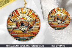 Cute Tiger Stained Glass Ornament PNG, Digital Download File Product Image 1