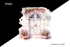 Watercolor Medirerranean Door Clipart Product Image 1