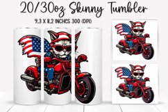 Cat Ride An American Flag - Tumbler Sublimation Design Product Image 1