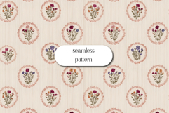 Vintage floral medallion seamless pattern striped Product Image 1