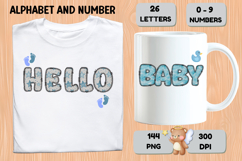 Blue Baby Shower Alphabet Clipart PNG 300 DPI Product Image 6