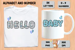 Blue Baby Shower Alphabet Clipart PNG 300 DPI Product Image 6