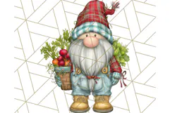 Farmer Gnome Clipart, Cute Farm Gnomes PNG Illustrations Product Image 4