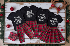Christmas Family Matching Group Flat Lay T-Shirt Mockups Product Image 1